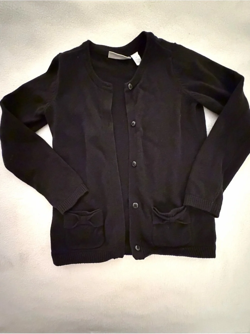 Black Sweater with Bow Pockets